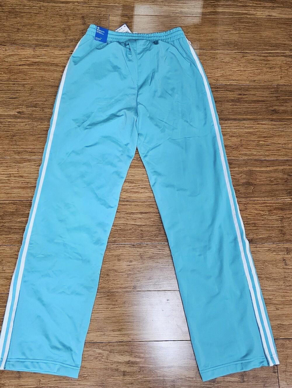 Adidas NWT Firebird Track Pants Medium Semi Mint Rush Teal Blue Straight Leg - Picture 4 of 5
